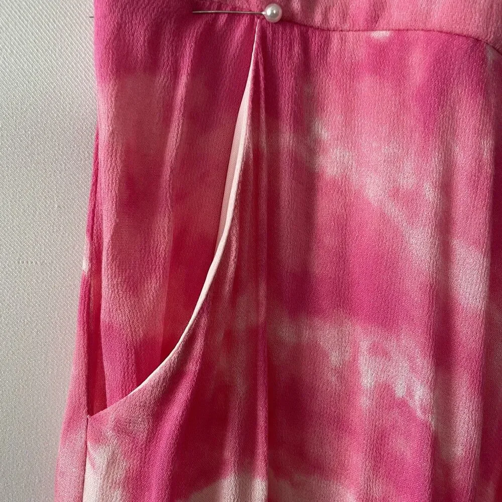 Torrid Cold Shoulder Ruffle Tie Dye Midi Dress Pink Rayon Women Size 3X - Picture 5 of 13